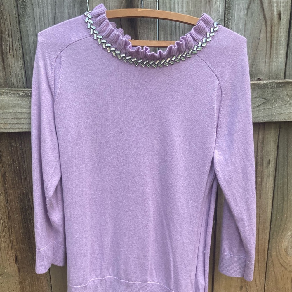 Talbots lilac high neck pullover sweater